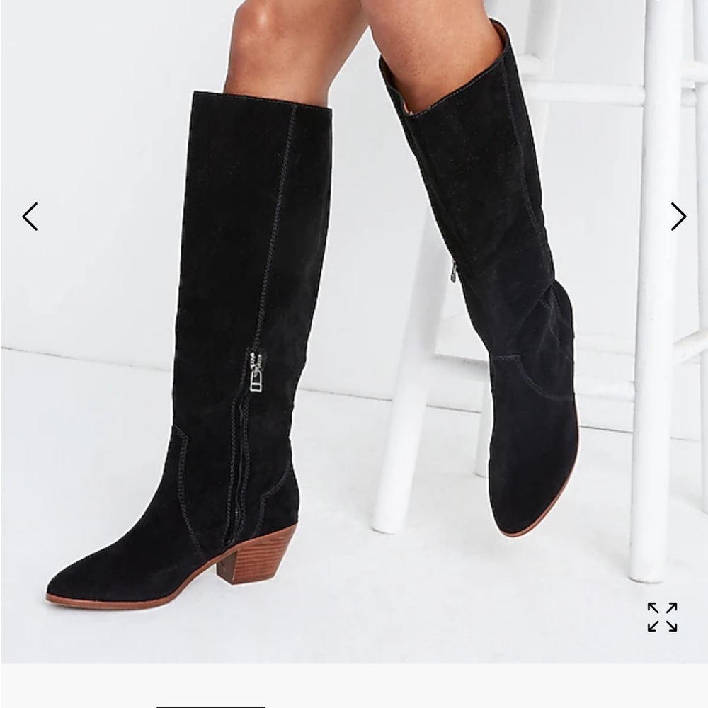 MADEWELL Greta / Britt Woman’s Tall Western Black Suede Boots Sz 9